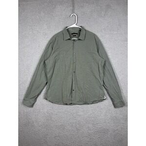 John Varvatos Shirt Mens‎ 17 1/2 36/37 Green White Plaid Long Sleeve Button Slim